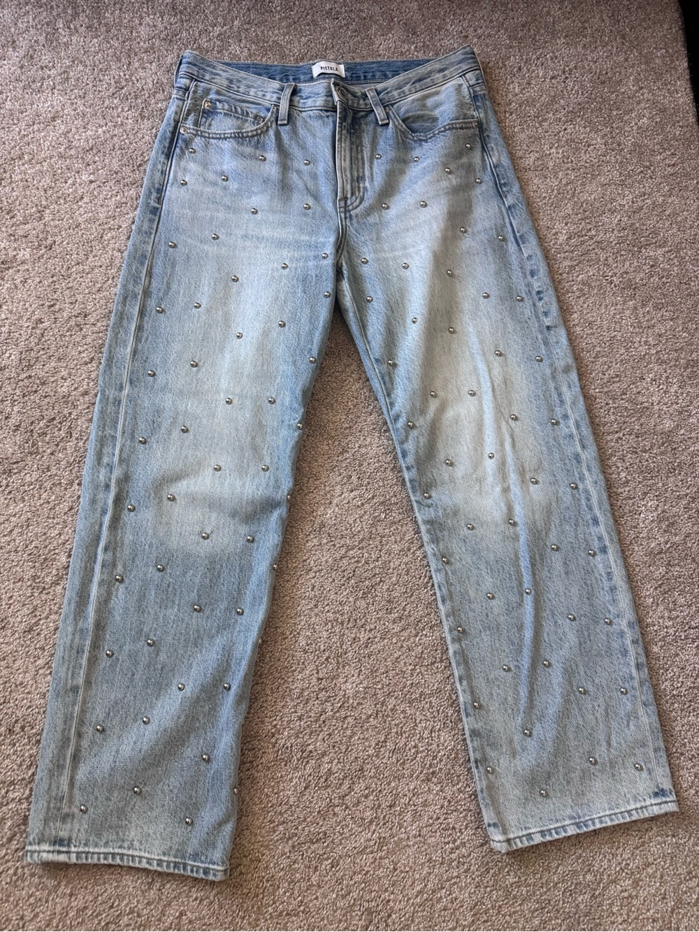 Pistola Lexi Mid Rise Studded Denim Jeans Size 28